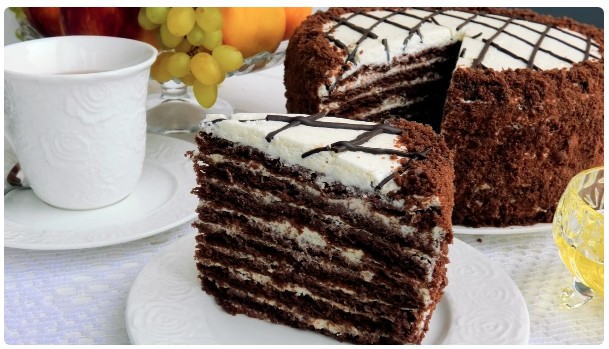 Супер ніжний шоколадний торт - Медівник з незвичайним кремом