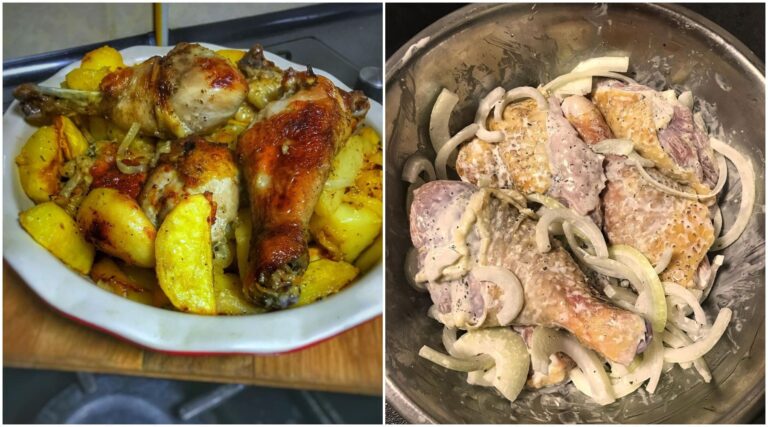 Курочка запечена з картоплею