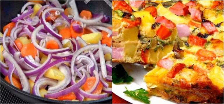 Запіканка з овочів із шинкою: яскравий закусочний пиріг 8 1 10