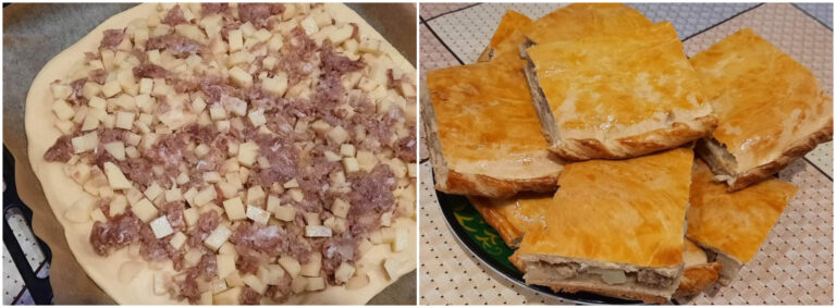 пиріг з фаршем і картоплею