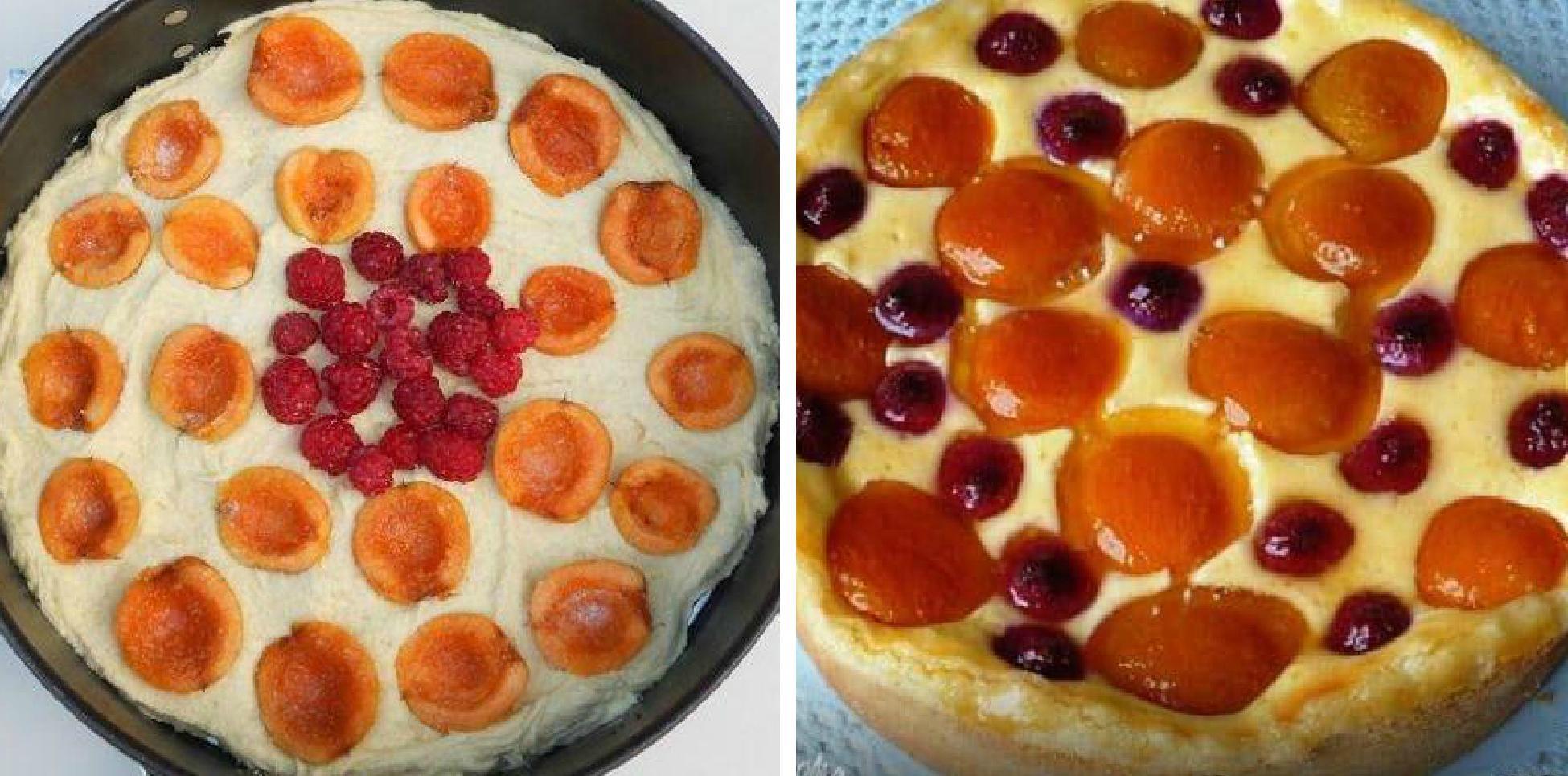 Смачний літній пиріг з абрикосами та малиною. Багато господинь зараз готують його