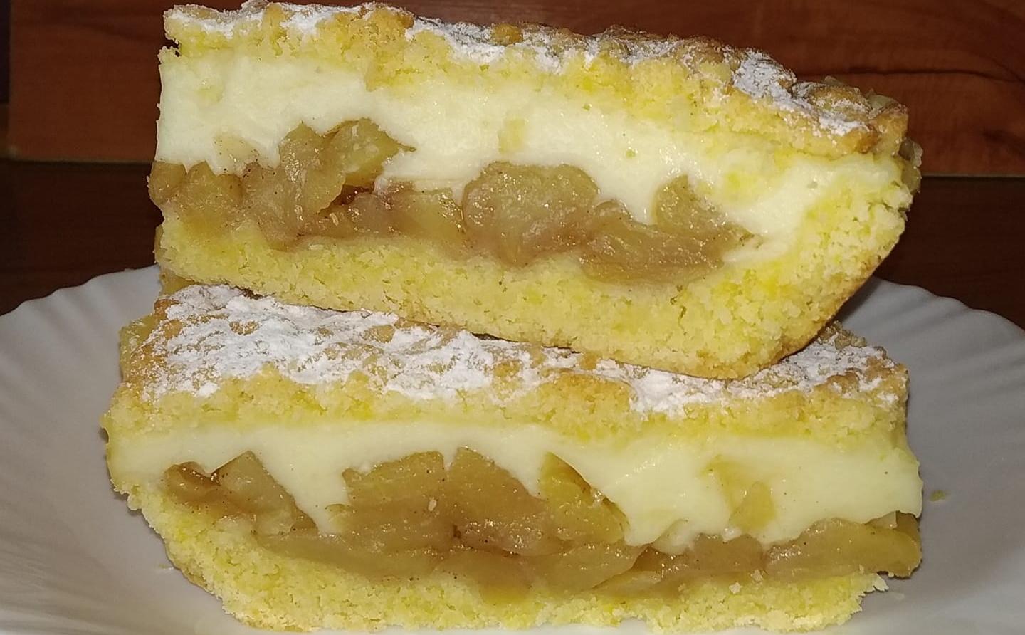 Пиріг з яблуками та пудингом - сьогодні хочу поділитись рецептом дуже смачного пирога