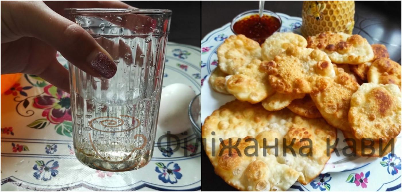 Паляниці на сковороді з борошна та води - замість хліба. Взяла мінералку з сіллю і навіть не очікувала такого ефекту в тісті - бульбашки так і «танцюють»