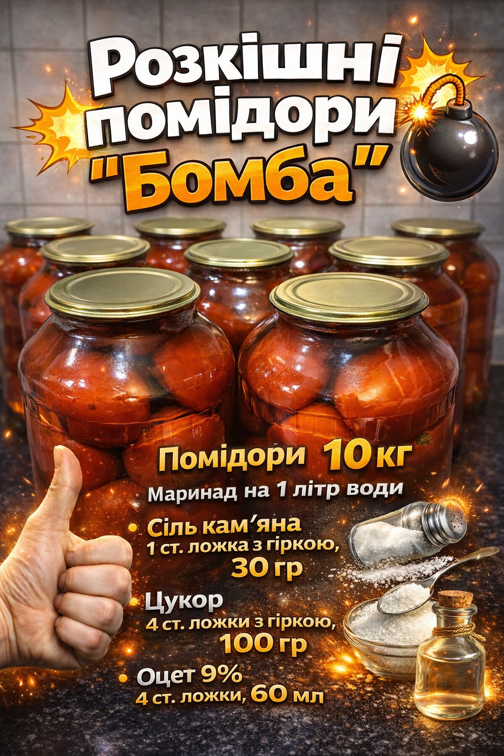 Розкішні помідори “Бомба” на зиму: цей рецепт підкорив мільйони простотою та смаком, без стерилізації, без зелені та прянощів